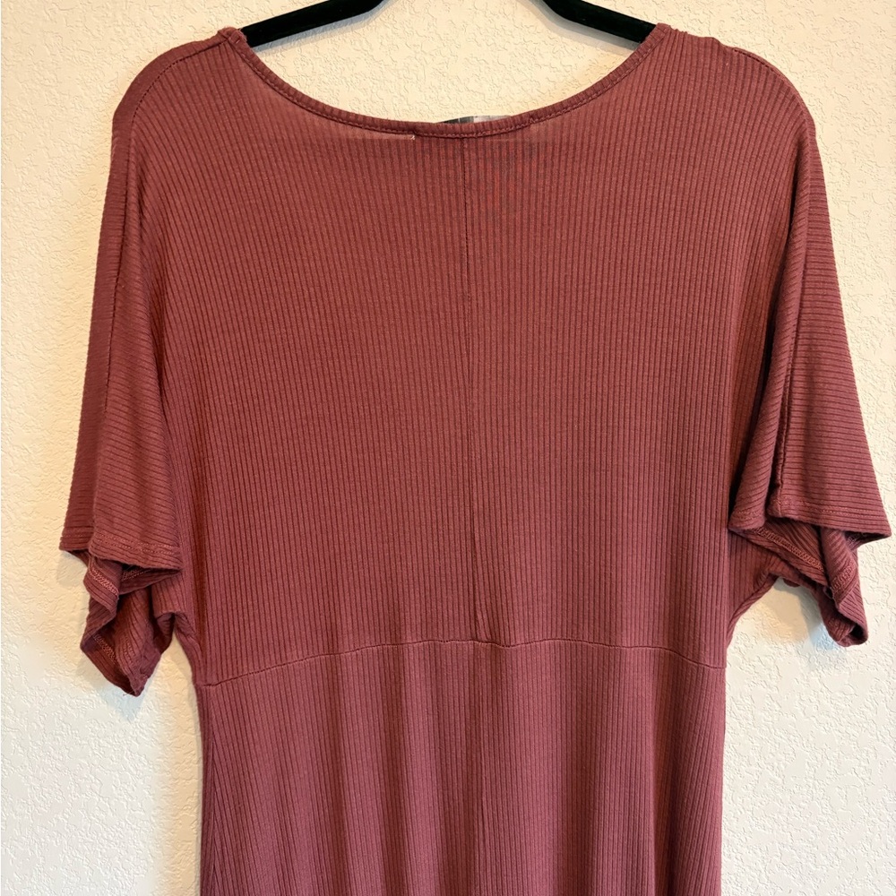 Baltic Born Mauve Ribbed Maxi Dress Medium Pockets Modest Boho Wedding Guest - Picture 12 of 13